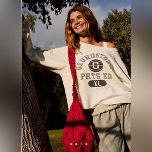 Retrobrand Women’s Small White & Gray Georgetown Phys Ed Sweatshirt